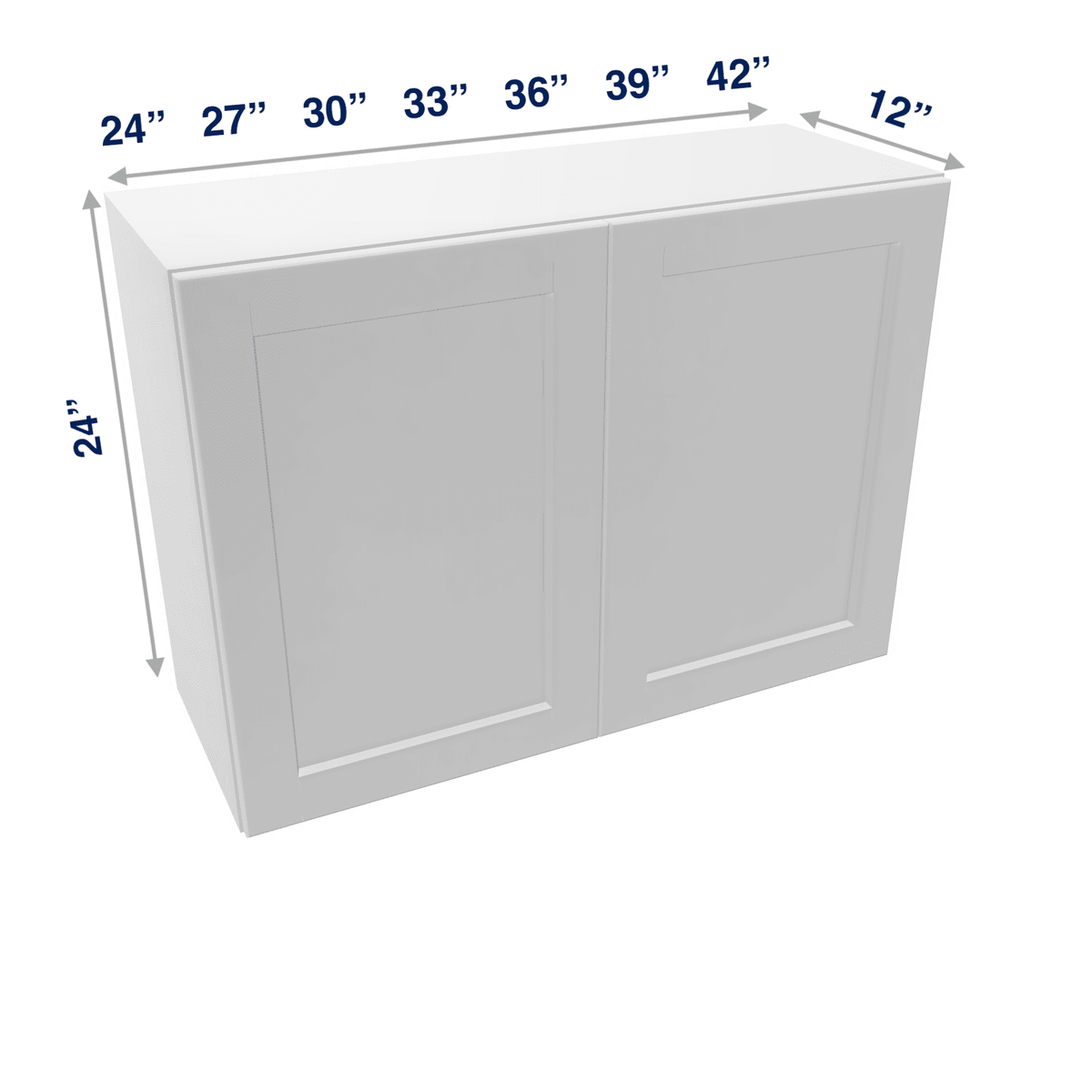 Luxor-White Assembled Wall Cabinet Abridged 24" High 2 Door