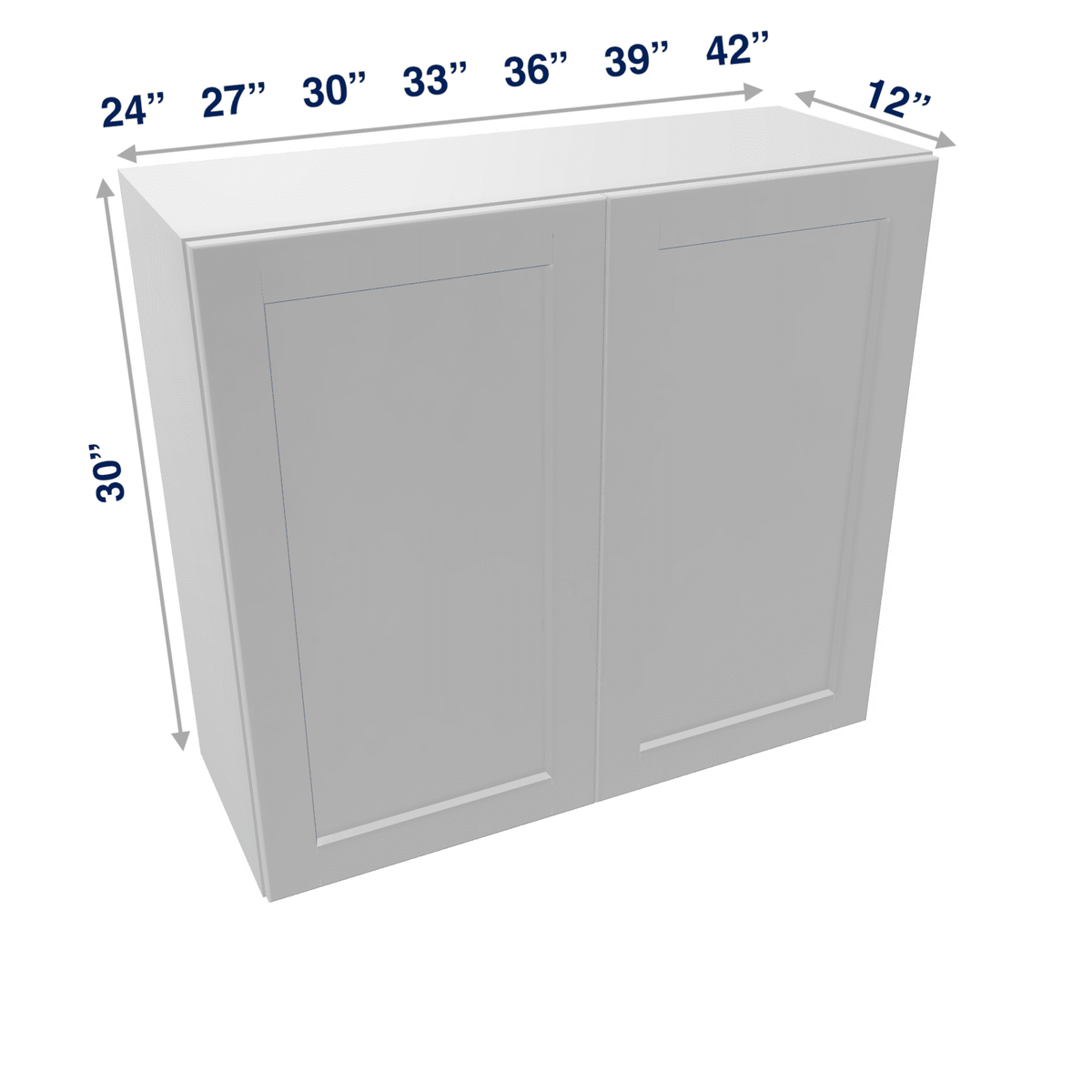 Luxor-White Assembled Wall Cabinet 2 Door 30" High