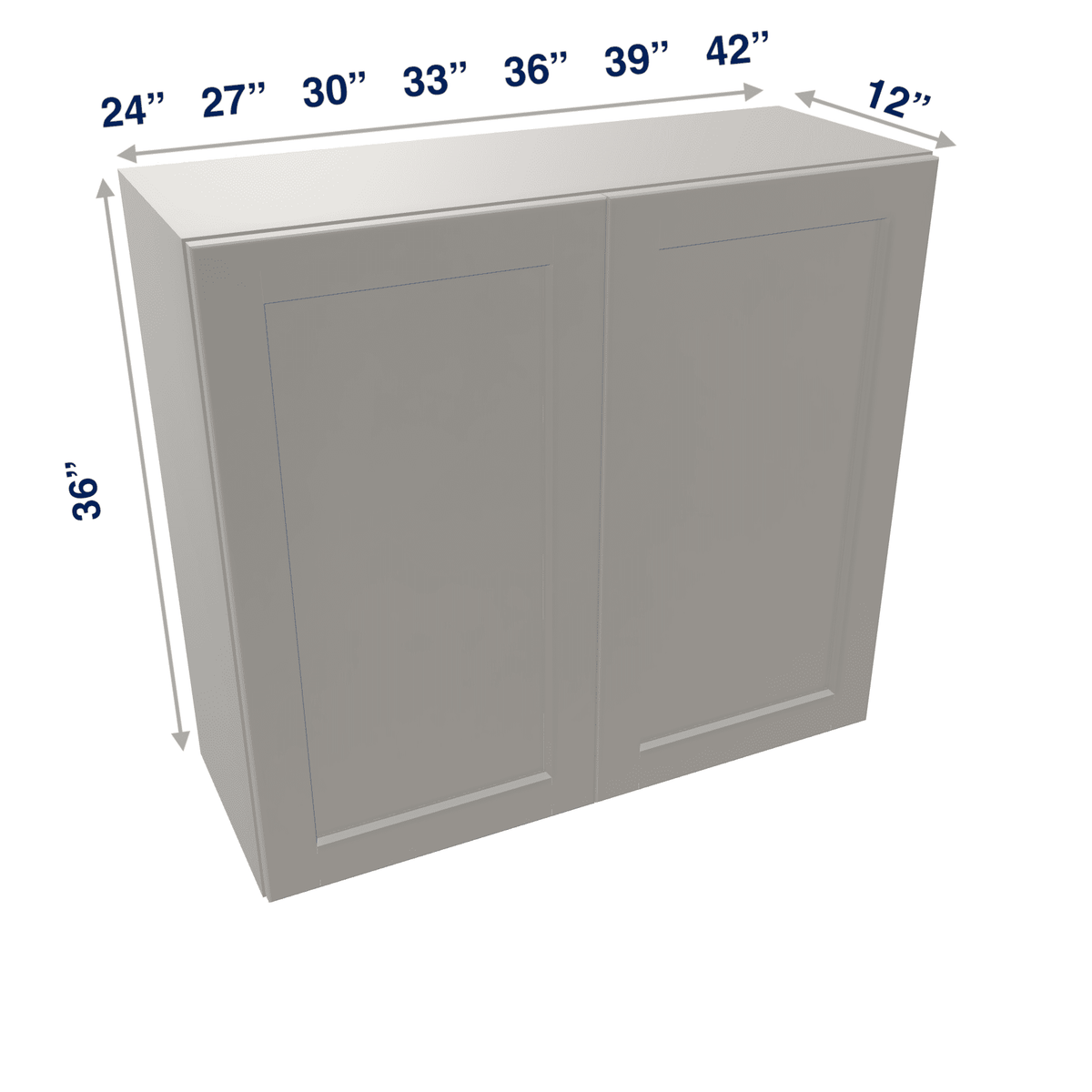Misty-Grey Assembled Wall Cabinet 2 Door 36" High