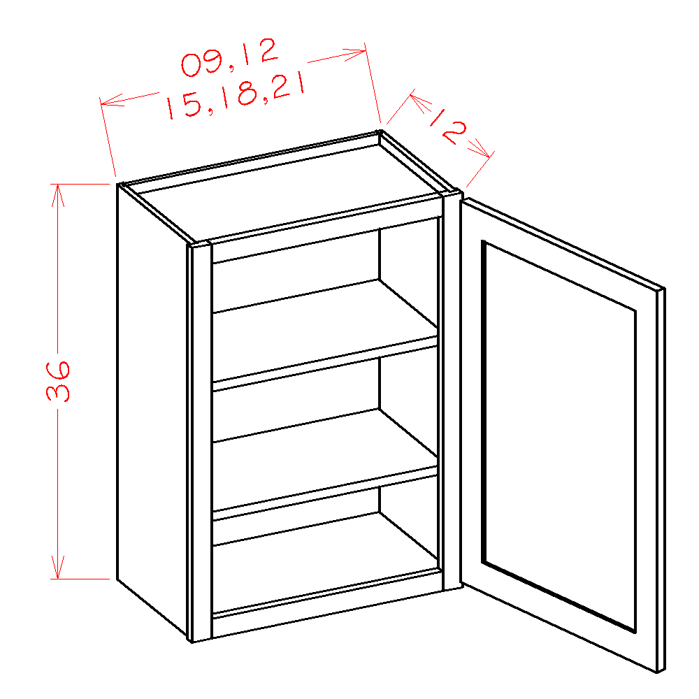Haven Harbor Wall Cabinet 36" High 1 Door - additional view