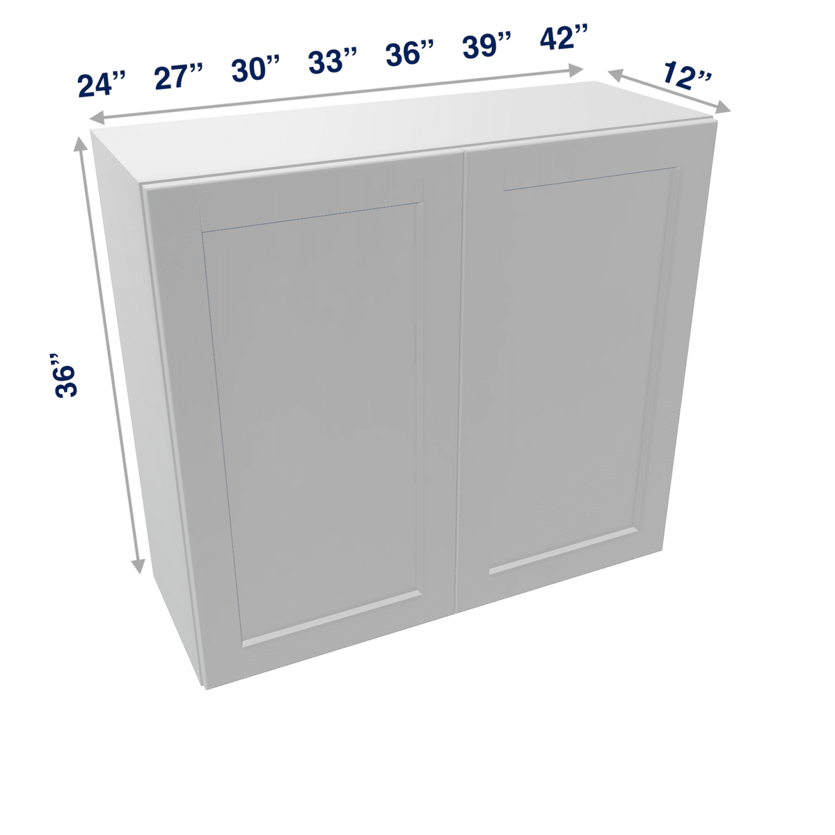Luxor-White Assembled Wall Cabinet 2 Door 36" High
