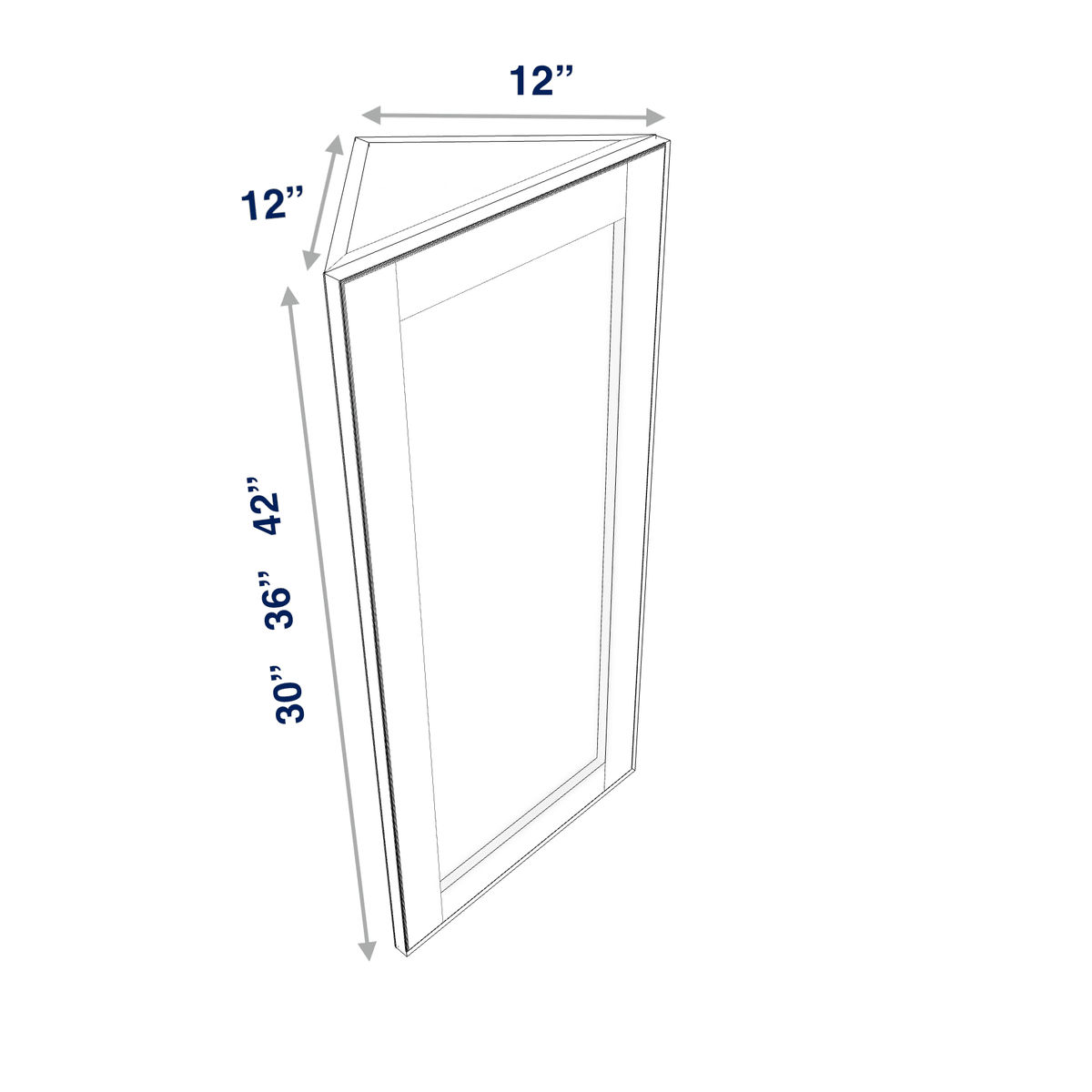 Smoky-Grey Assembled Wall Cabinet Angle 1 Door
