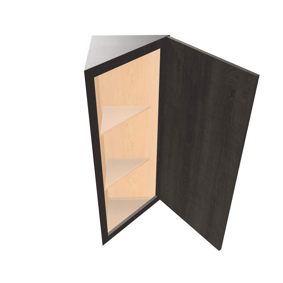 Smoky-Grey Assembled Wall Cabinet Angle 1 Door