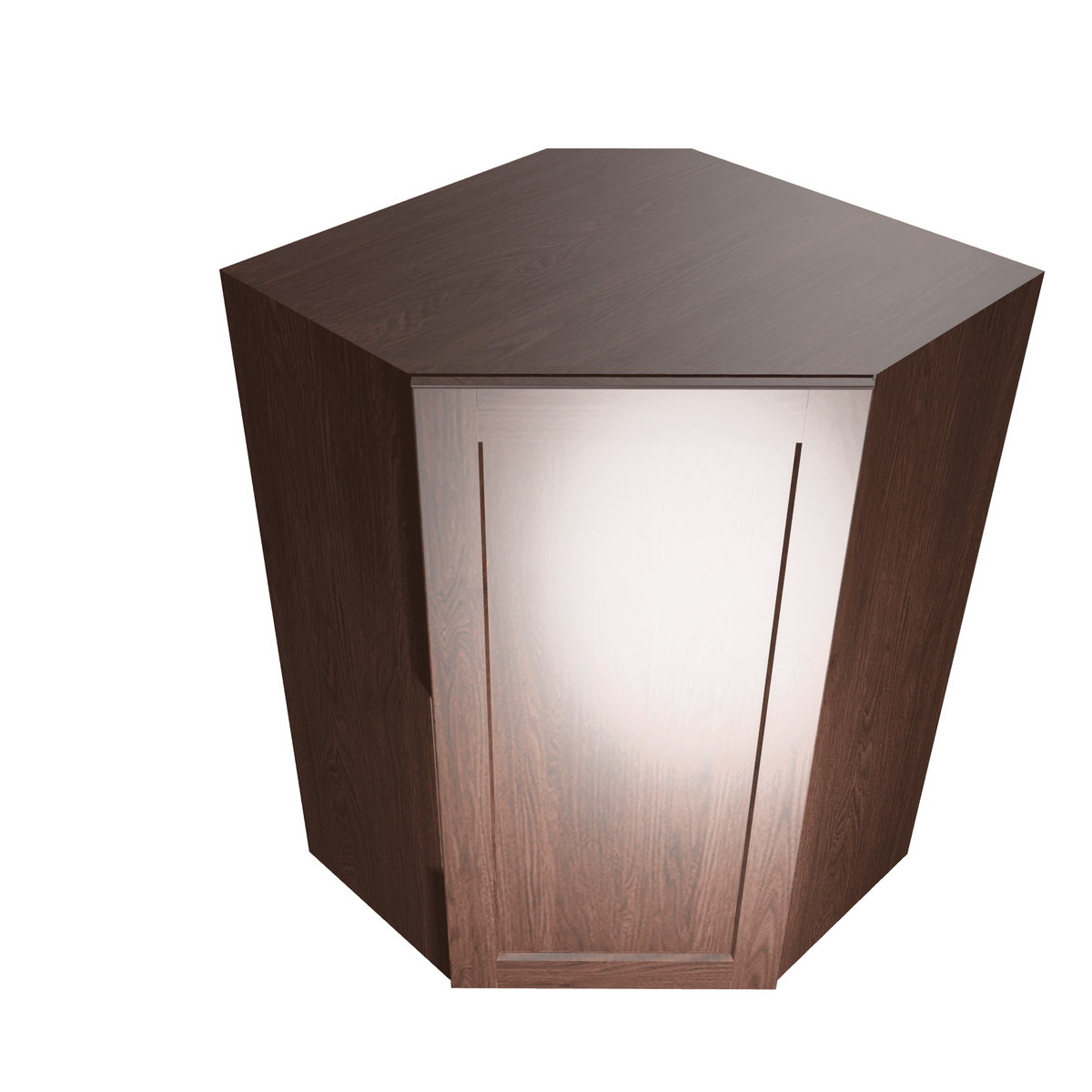 Espresso Assembled Wall Cabinet Corner Diagonal 24" Deep