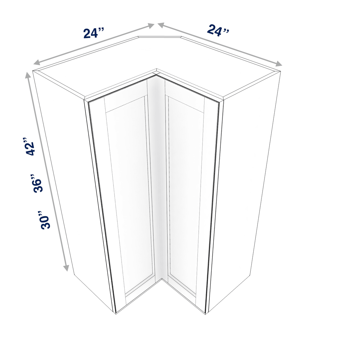 Smoky-Grey Assembled Wall Cabinet Corner Easy Reach