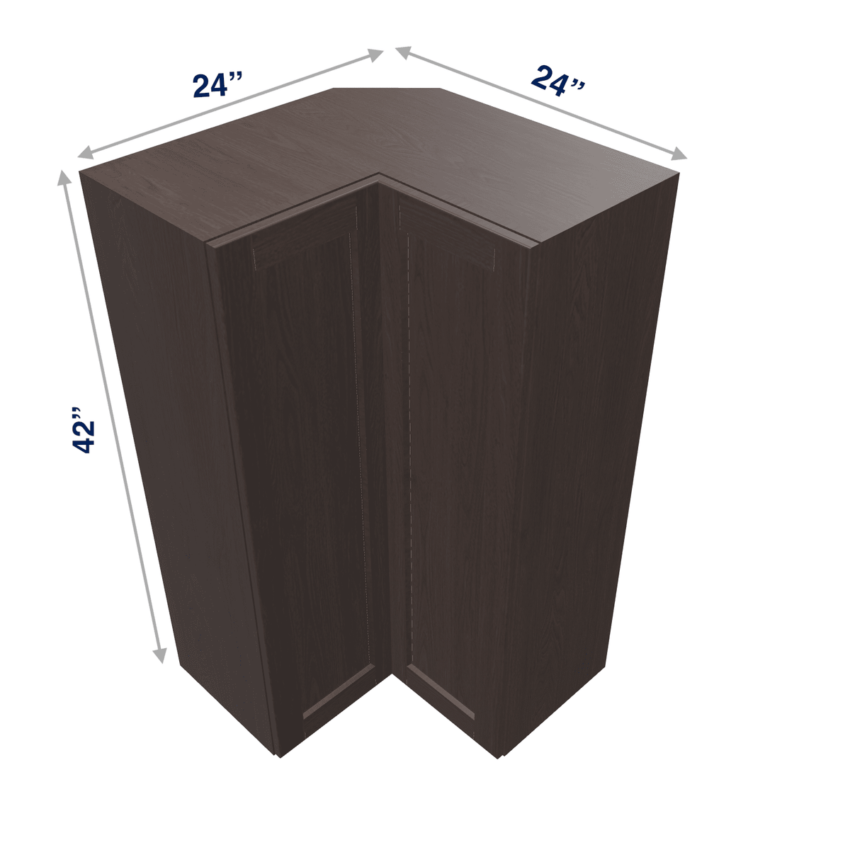 Espresso Assembled Wall Cabinet Corner Easy Reach