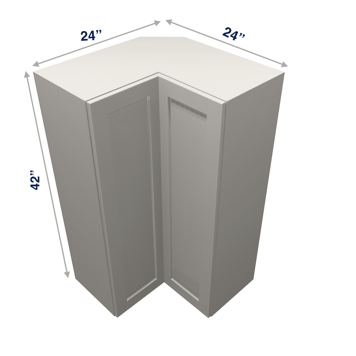 Misty-Grey Assembled Wall Cabinet Corner Easy Reach