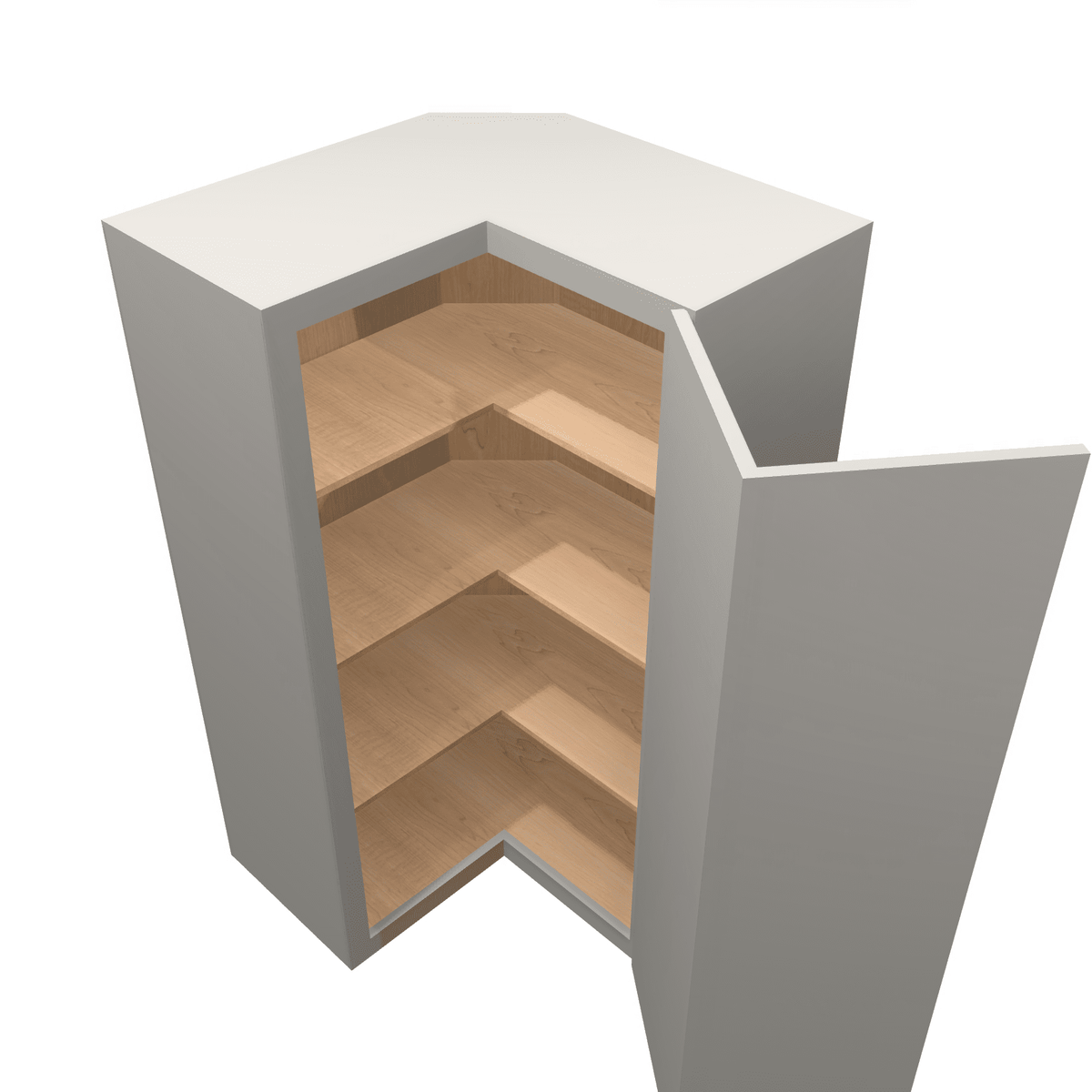 Misty-Grey Assembled Wall Cabinet Corner Easy Reach