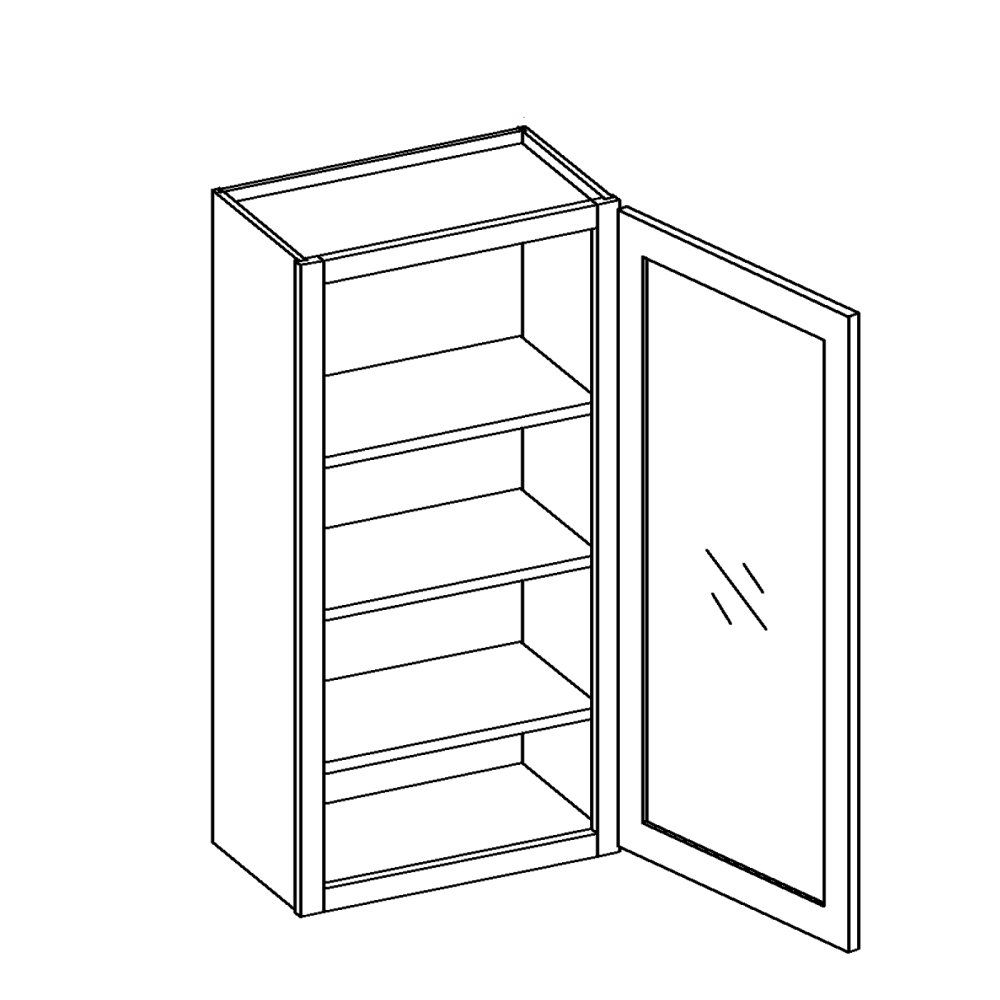 Wall Cabinet Glass1 Door 15 Wide