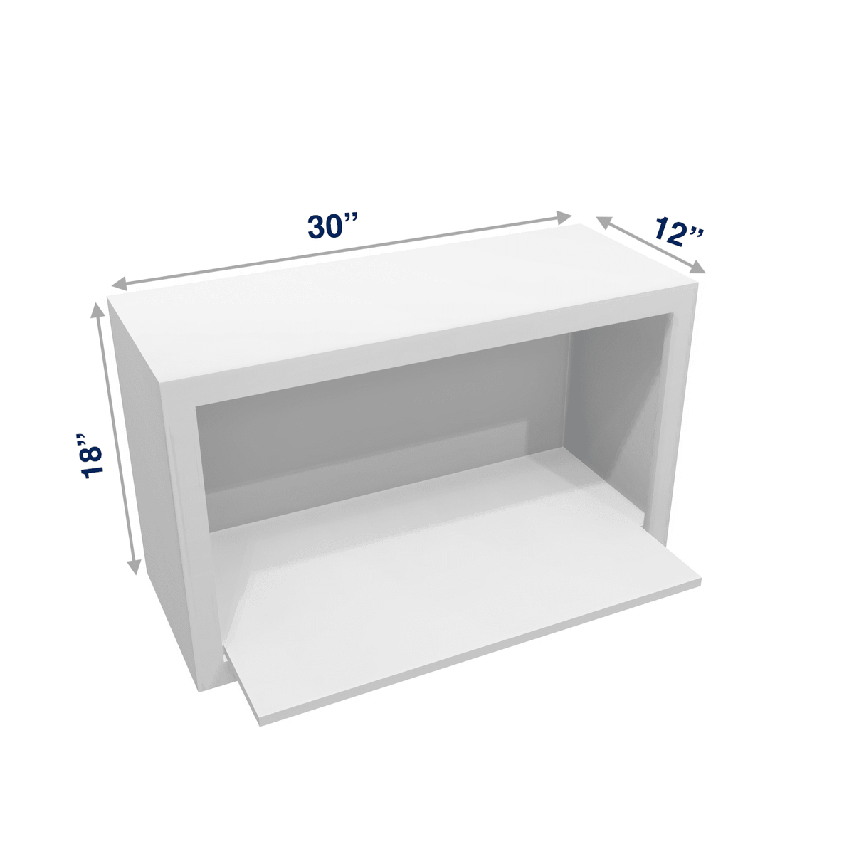 Luxor-White Assembled Wall Cabinet Microwave 30" Wide