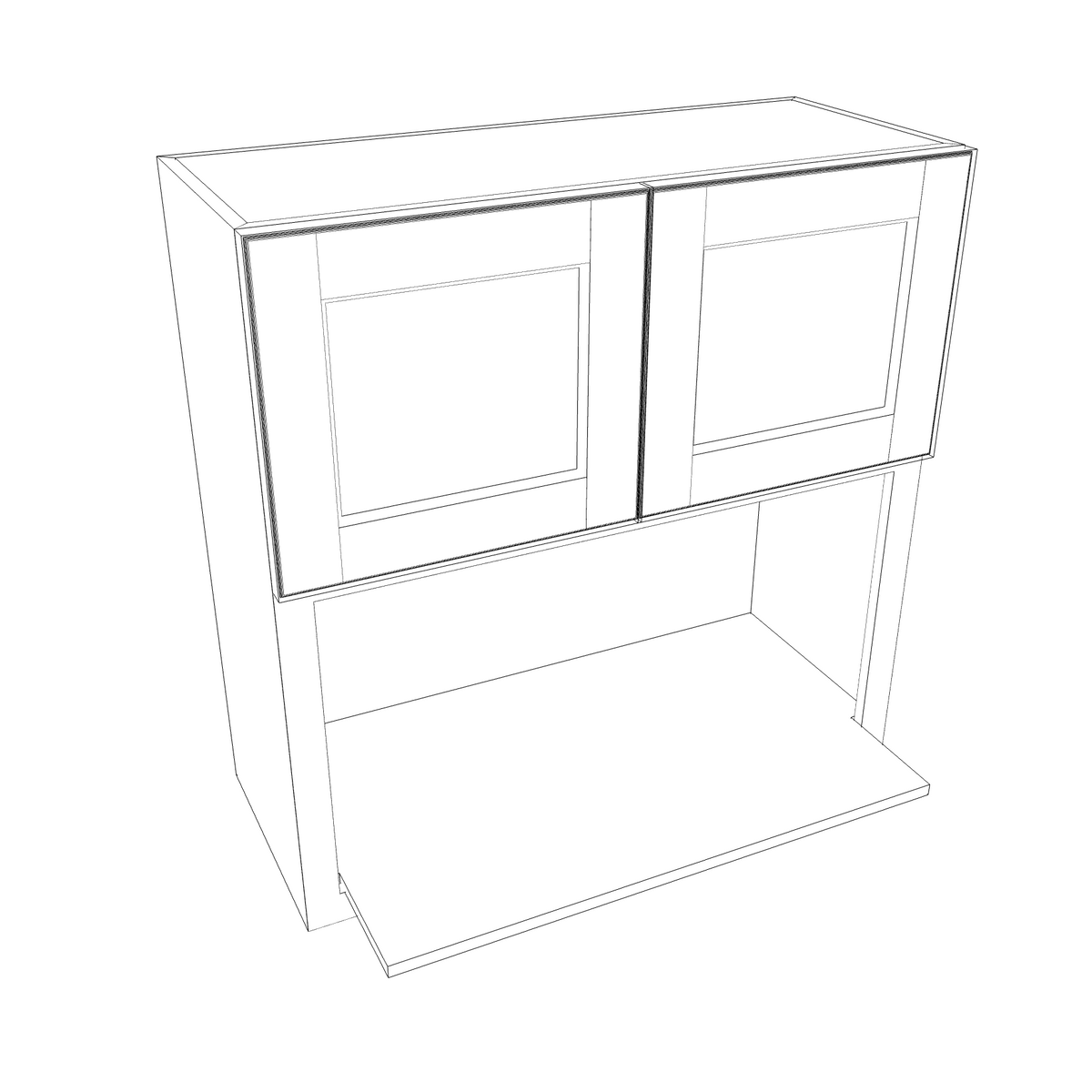 Smoky-Grey Assembled Wall Cabinet Microwave 30" Wide