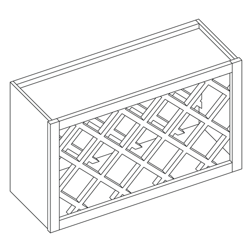 Devon-Oak Wall Cabinet Wine Rack 18" x 30"