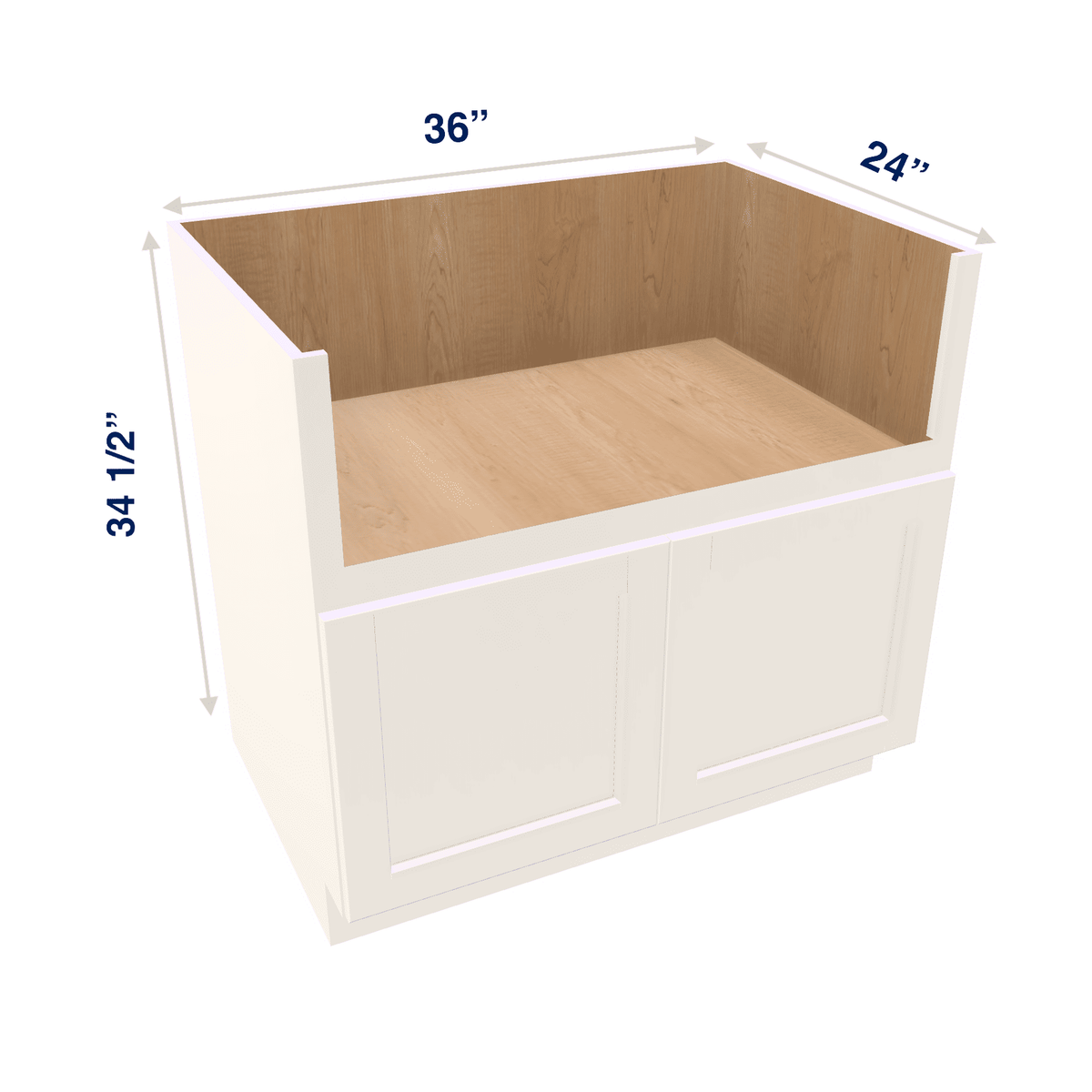 Glencove Sleek White Assembled Base Cabinet Sink Base Farm Sink