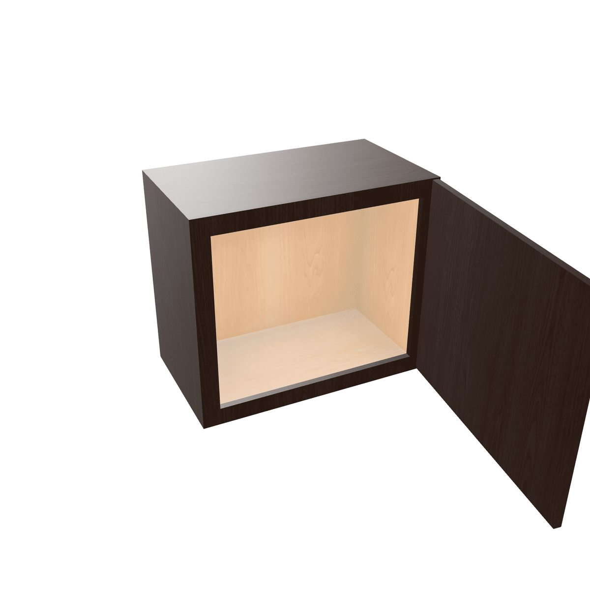 Espresso Assembled Wall Cabinet Abridged 18" High 1 Door 21" Wide