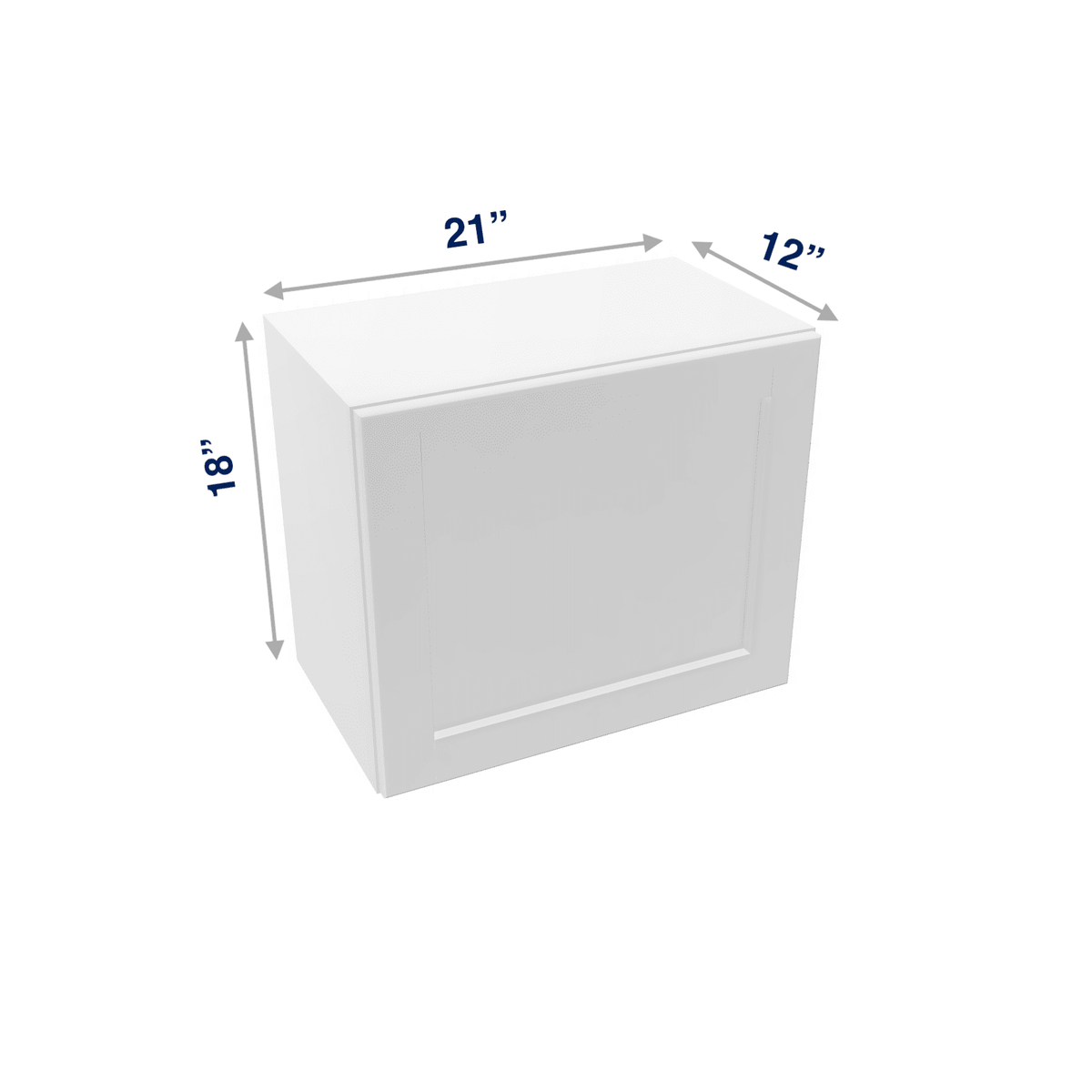 Luxor-White Assembled Wall Cabinet Abridged 18" High 1 Door 21" Wide