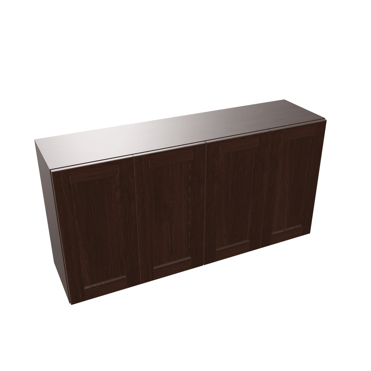 Espresso Assembled Wall Cabinet Abridged 24" High x 48" Wide 4 Door