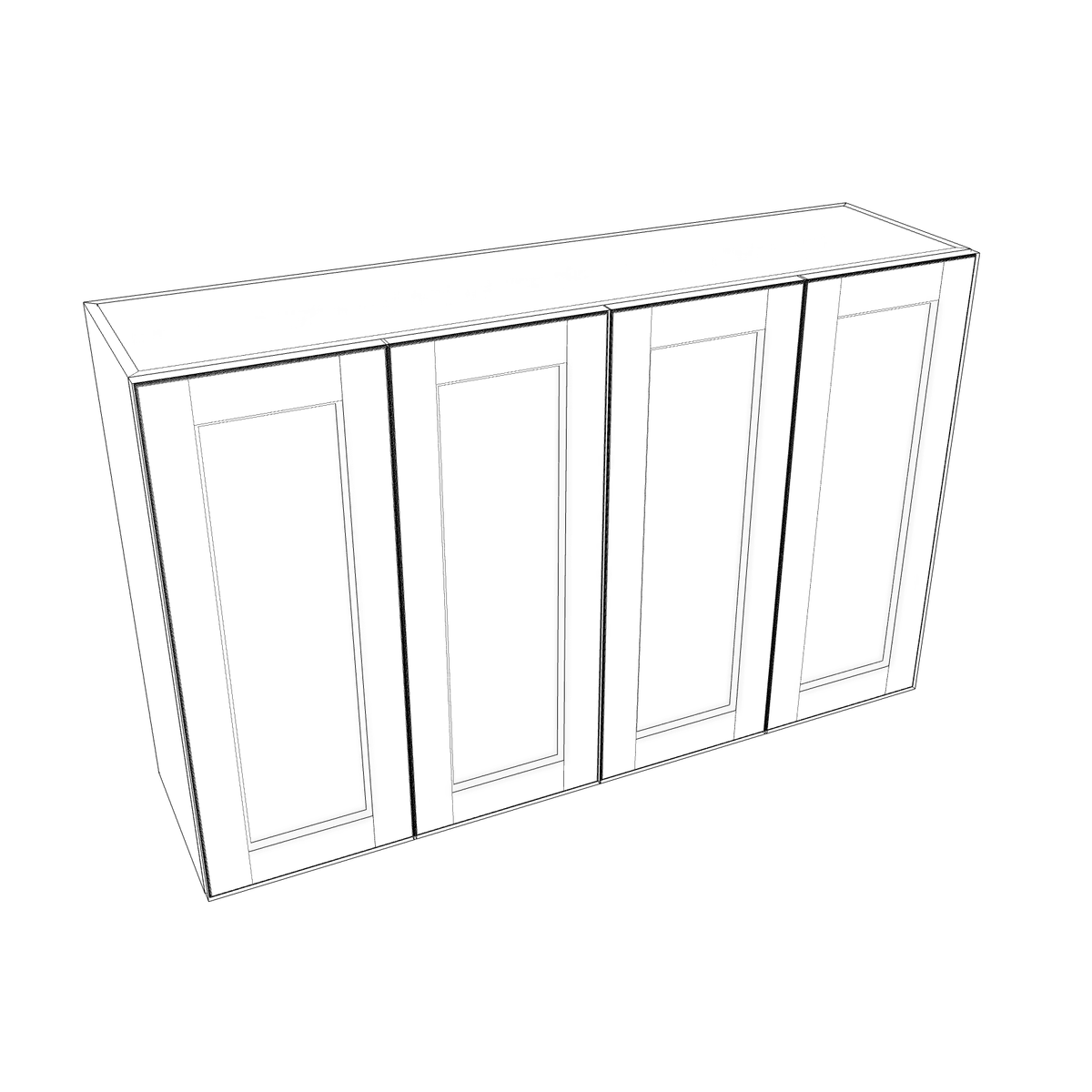 Smoky-Grey Assembled Wall Cabinet 4 Door 30" High