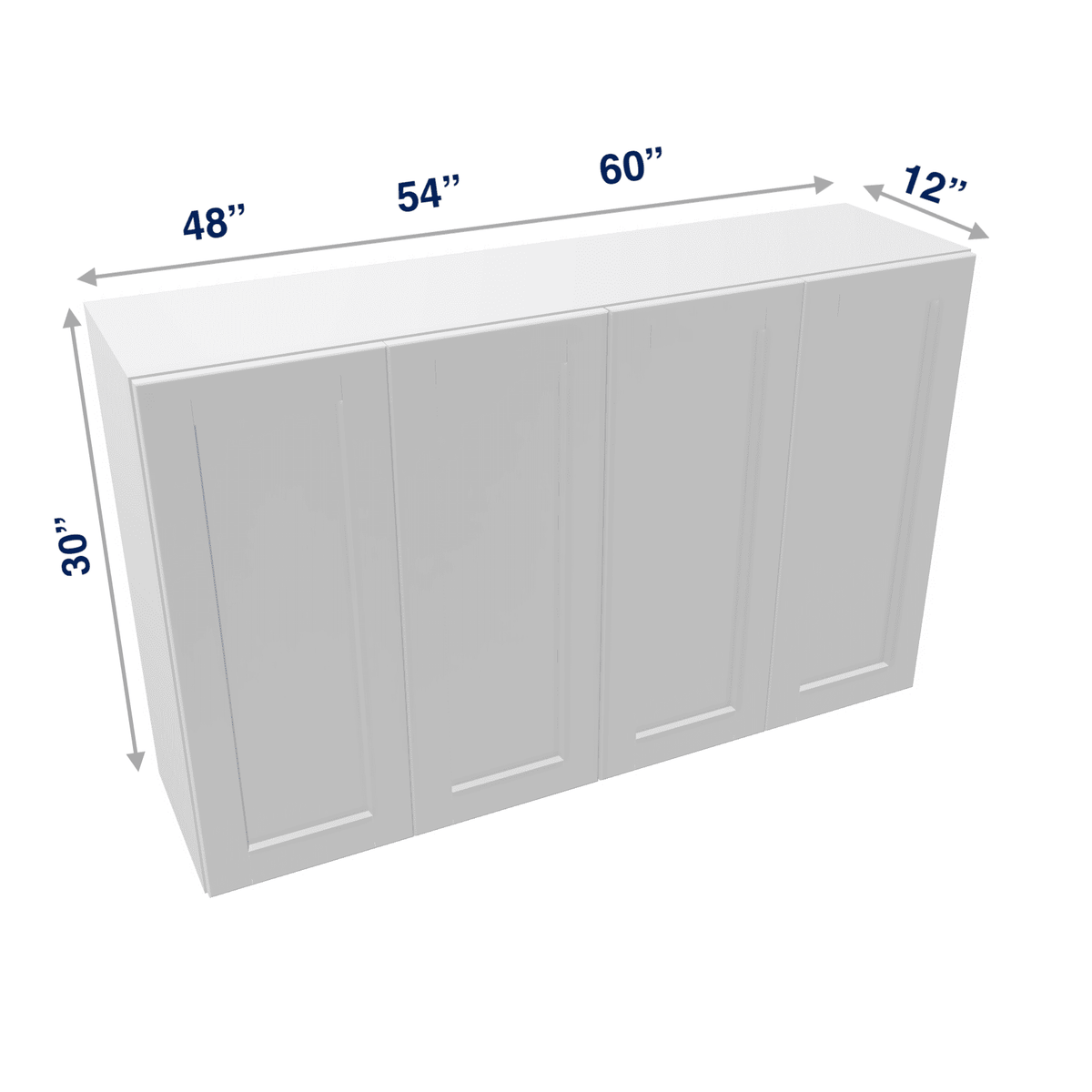 Luxor-White Assembled Wall Cabinet 4 Door 30" High