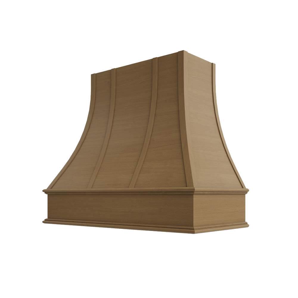 Shaker Essence Oak Hood ASH 3V Ashville Sloped Classic Moulding Strapped Wood