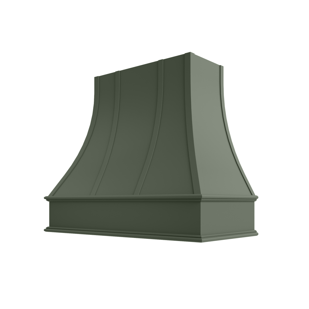 Shaker Ivy Hood ASH 3V Ashville Sloped Classic Moulding Strapped Wood