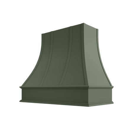 Shaker Ivy Hood ASH 3V Ashville Sloped Classic Moulding Strapped Wood