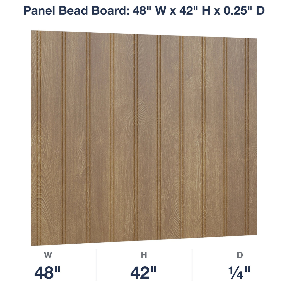 Belmont-Fawn: Panel Bead Board: 48" W x 42" H x 0.25" D