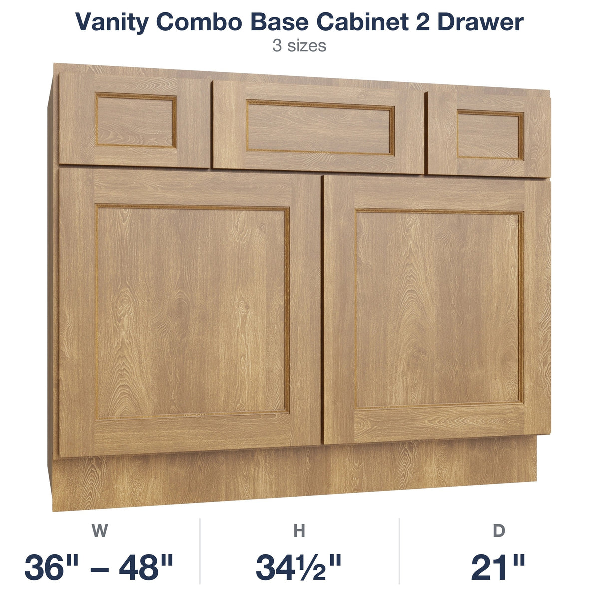 Belmont-Fawn Vanity Combo Base Cabinet 2 Drawer