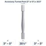 Belmont-Grey: Accessory Turned Post (3" or 5") x 35.5"
