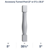 Belmont-Grey: Accessory Turned Post (3" or 5") x 35.5"