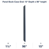 Belmont-Midnight: Panel Book Case End: 15" Depth x 96" height