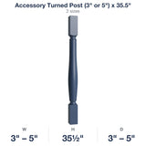 Belmont-Midnight: Accessory Turned Post (3" or 5") x 35.5"