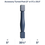 Belmont-Midnight: Accessory Turned Post (3" or 5") x 35.5"