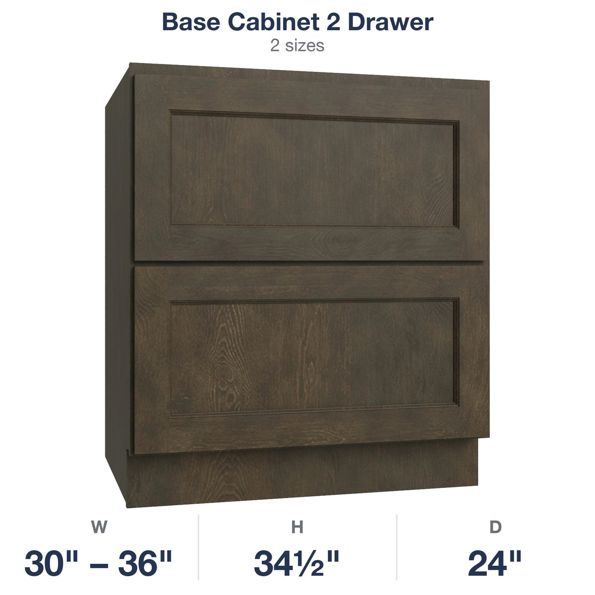 Belmont-Slate Base Cabinet 2 Drawer