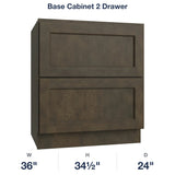 Belmont-Slate Base Cabinet 2 Drawer