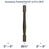 Belmont-Slate: Accessory Turned Post (3" or 5") x 35.5"