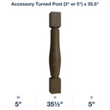 Belmont-Slate: Accessory Turned Post (3" or 5") x 35.5"