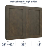 Belmont-Slate Wall Cabinet 36" High 2 Door