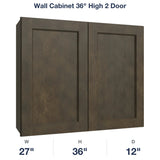 Belmont-Slate Wall Cabinet 36" High 2 Door