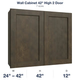 Belmont-Slate Wall Cabinet 42" High 2 Door