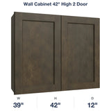 Belmont-Slate Wall Cabinet 42" High 2 Door