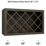Belmont-Slate Wall Cabinet Wine Rack  30" x 18"