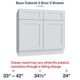 Belmont-White Base Cabinet 2 Door 2 Drawer