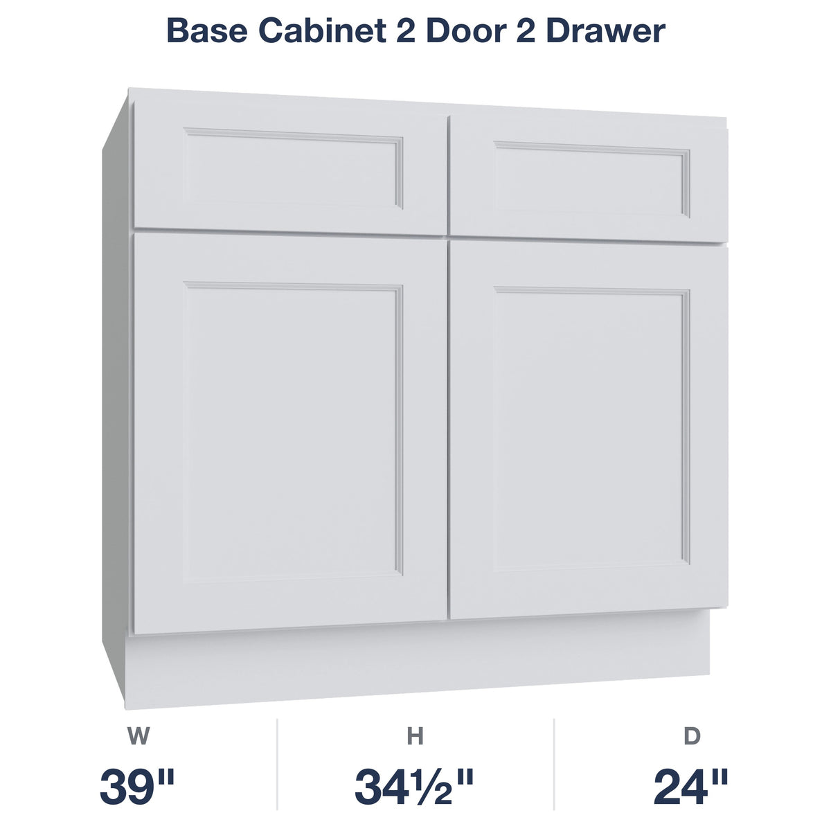 Belmont-White Base Cabinet 2 Door 2 Drawer