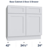 Belmont-White Base Cabinet 2 Door 2 Drawer