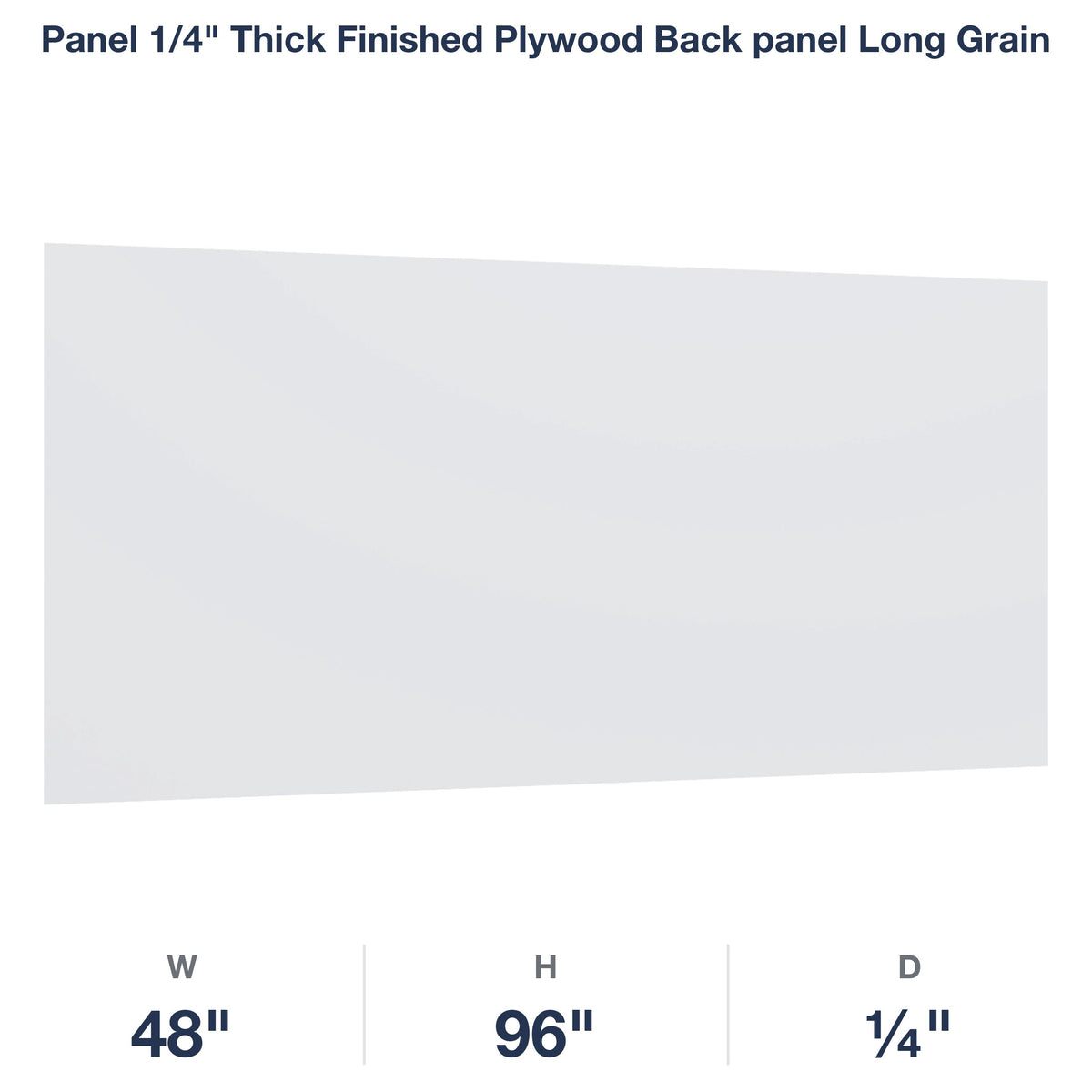 Belmont-White: Panel 1/4" Thick Finished Plywood Back panel Long Grain