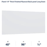 Belmont-White: Panel 1/4" Thick Finished Plywood Back panel Long Grain