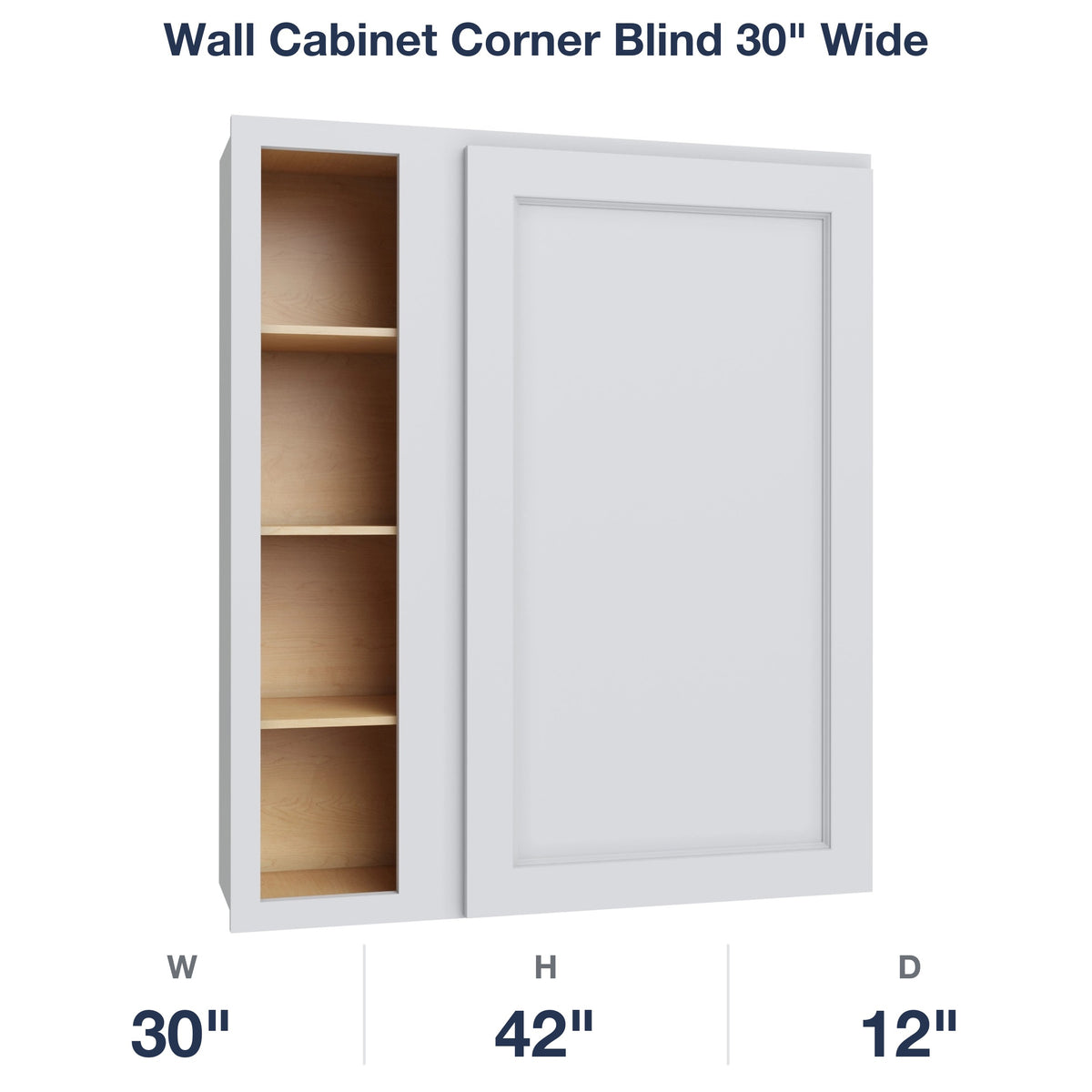 Belmont-White Wall Cabinet Corner Blind 30" Wide