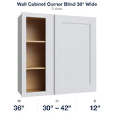 Belmont-White Wall Cabinet Corner Blind 36" Wide