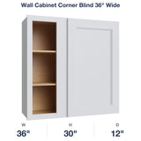 Belmont-White Wall Cabinet Corner Blind 36" Wide