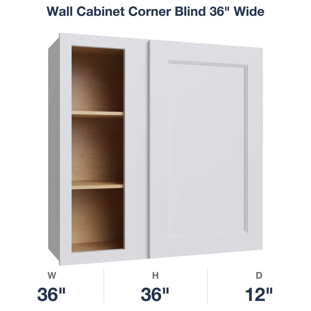 Belmont-White Wall Cabinet Corner Blind 36" Wide